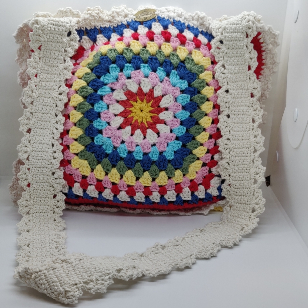 %100 Handmade Crochet  Boho Vintage Style🧶Tote Shoulder Women's Bag - Picture 3 of 16